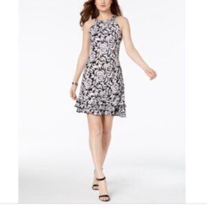 Womens MSK Sleeveless Disco Dot Floral Shift Dress